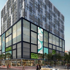 Settle into comfort at Residences at Sawyer’s Walk a building with many windows